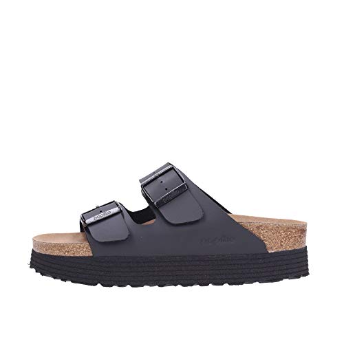 Birkenstock Unisex Arizona grooved Black, Birko Flor FLIP Flops, Plattform, Schwarz, Veg, EU im Sale