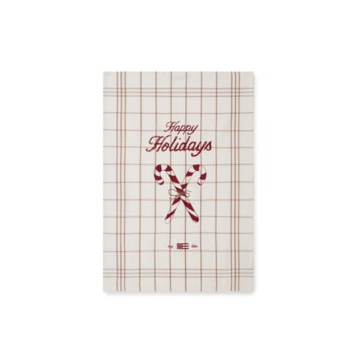 LEXINGTON Kitchen Towel, Candy Cane Organic Cotton Kitchen Towel, White/Beige/Gray, 50x70