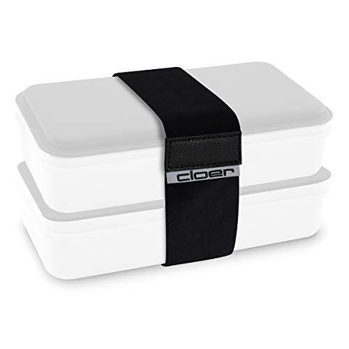 Cloer 800C8ES Elastischer Verschlussriemen für das Lunch Care System, zum Fixieren von 2 Lunchboxen Schwarz, 17 cm x 5,5 cm