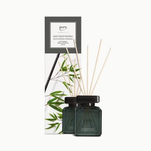 ipuro Essentials Raumduft black bamboo 200ml – hochwertiger Lufterfrischer - Raumduft-Set für ein herb-frisches Raumklima – umweltfreundliches Design