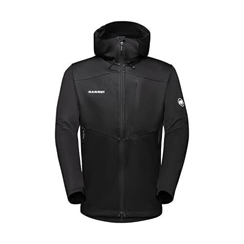 Mammut Ultimate VII Hooded Softshell Jacket Men | Softshelljacke für Herren, Atmungsaktiv & Winddicht, Outdoor Wanderjacke, Gore-Tex Funktionsjacke, Allwetterjacke | Schwarz, im Sale