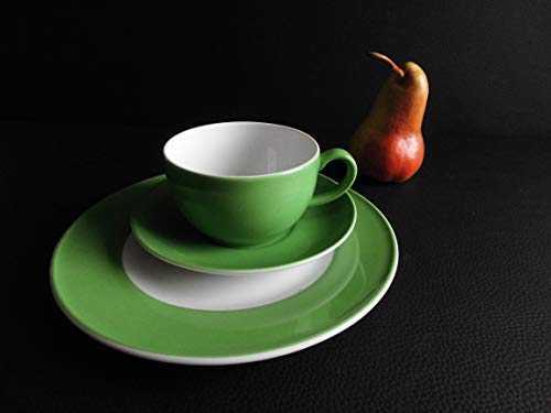 Dibbern SONDERAKTION - Originalware Solid Color - Kaffeetasse m.U. 0,25 + Teller 21 cm - apfelgrün - NEU