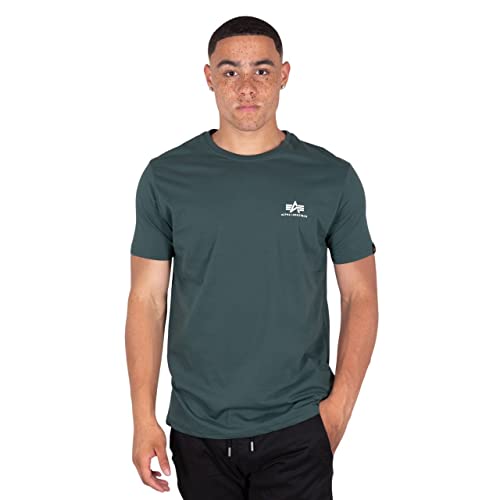 Alpha Industries Herren Basic T Small Logo T-Shirt, Vintage Green, 56 im Sale