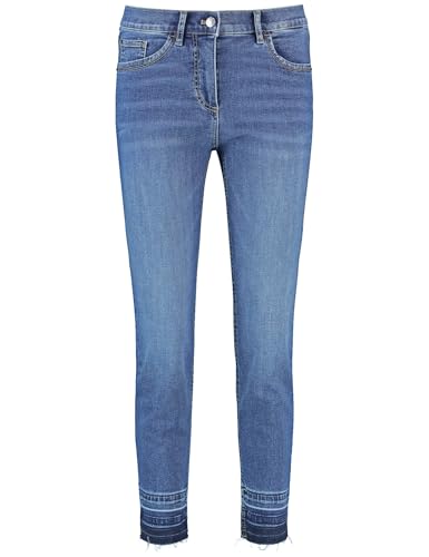 Gerry Weber Damen 5-Pocket SOL꞉INE BEST4ME Cropped unifarben, Washed-Out-Effekt 7/8 Länge Grey Denim mit Use 38 im Sale