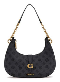 Thumbnail for GUESS Kuba Top Zip Shoulder Bag Charcoal Logo im Sale