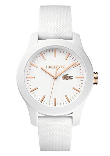 Lacoste Analog Quarzuhr für Damen mit Weisses Silikonarmband - 2000960 im Sale