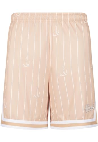 Karl Kani Herren Small Varsity Logo Pinstripe Mesh Shorts M Sand/White im Sale