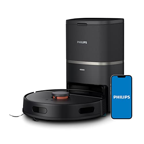 Philips Homerun Serie 3000 Saugroboter mit Wischfunktion, ultrastarke Saugleistung 4.000 Pa, Lasernavigation, 200 Min. Laufzeit, Staubsauger mit Absaugstation, für Teppiche & Tierhaare, App, XU3100/01 im Sale