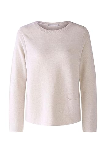 Oui Damen Pullover Keiko 100% Bio-Baumwolle lässig geschnitten Uni Freizeit, Lounge/Homewear Rundhals ohne Kragen Baumwolle im Sale