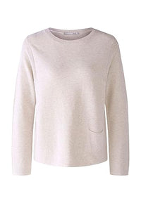 Thumbnail for Oui Damen Pullover Keiko 100% Bio-Baumwolle lässig geschnitten Uni Freizeit, Lounge/Homewear Rundhals ohne Kragen Baumwolle im Sale