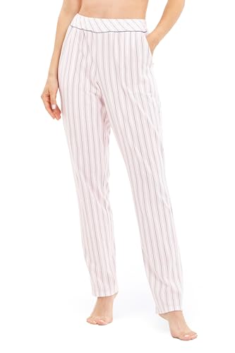 Rösch Basic Pyjamahose Lang im Streifendruck Rosa-Grau 1884816 16834 im Sale