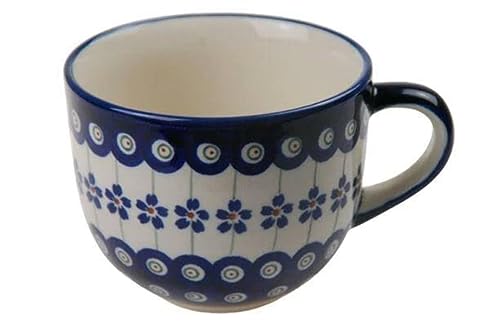 Original Bunzlauer Keramik Milchkaffeetasse (Cappuccino-Tasse) 0.35L im Dekor 166a