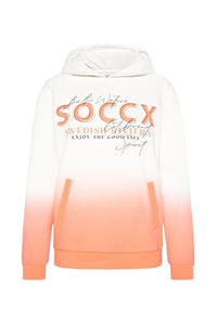 Thumbnail for SOCCX Damen Dip Dye Hoodie mit Logo Print Bottle Green Xs im Sale