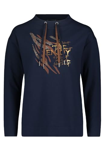 Betty Barclay Damen Sweatshirt mit Kragen Patch Dark Blue/Brown,46 im Sale