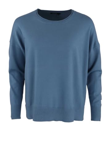 Marc Aurel Strickpullover Langarm Rundhals Rauchblau im Sale