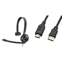 Thumbnail for Sennheiser EPOS I PC 7 USB - Leichtes Einseitiges On-Ear Headset PC – Passives Mikrofon mit Rauschunterdrückung & Amazon Basics DisplayPort auf HDMI Kabel mit vergoldeten Steckern 1,8 m