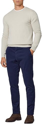 Hackett London Herren Texture Chino Hose, Blue (Navy Blazer), 33W/34 im Sale