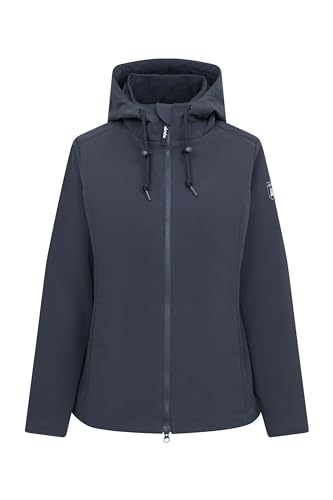 derbe Jacke Adeby Damen Dunkelblau Softshell | Softshelljacke | Übergangsjacke | Kurz | Blau | Kapuze | Zip | Frauen im Sale