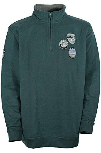 Kitaro Sweatshirt Sweattroyer Herren Baumwolle Extra Lang Tall, Farbe:dunkelgrün, Herrengrößen:XLT im Sale