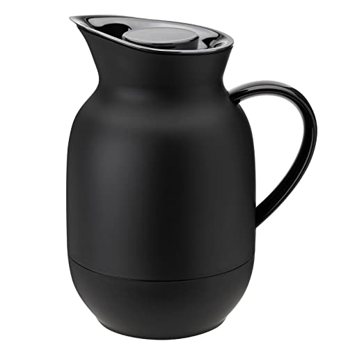 Stelton Isolierkanne Amphora - Kaffeekanne, Thermoskanne, Thermosflasche - 1-Liter-Kunststoffkanne mit Thermo-Glaseinsatz - Zubehör für Haushalt, Küche, Esszimmer - Mattes Finish, Soft Black im Sale