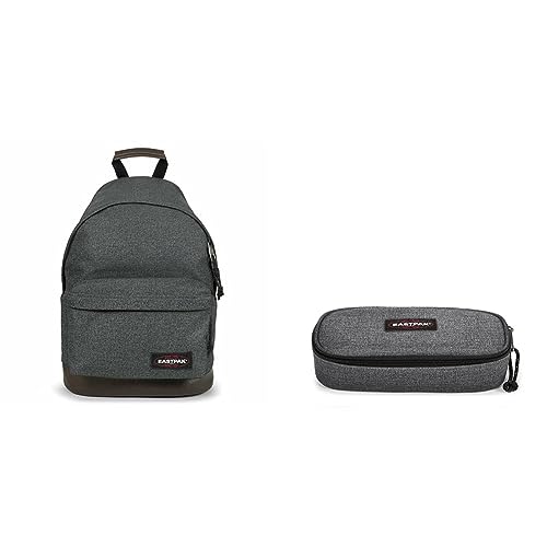 EASTPAK Wyoming Rucksack, cm, 24 L, Black Denim (Grau) & Oval Single Federmäppchen, 22 cm, Black Denim (Grau) im Sale