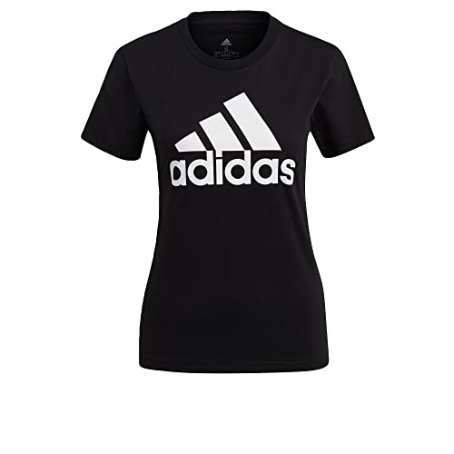 adidas Damen Essentials Logo Langarm T-Shirt, Black/White, im Sale