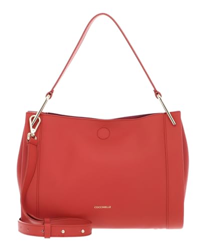 Coccinelle Wallace Handbag Double Grainy Leather Grena. Red/Rosew im Sale