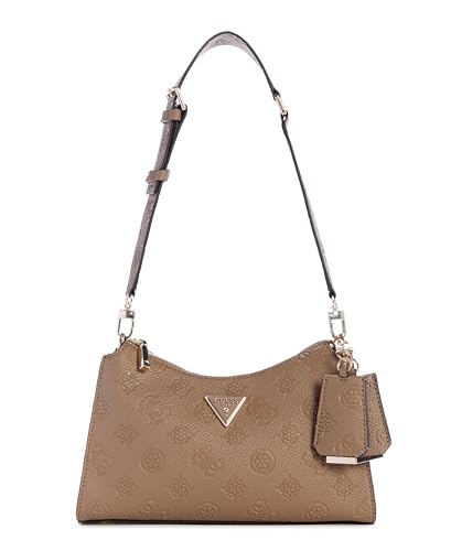 GUESS Damen Cresidia Top Zip Shoulder Bag Schultertasche, Reißverschluss Oben, Dark Taupe im Sale