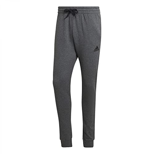 adidas Herren Essentials Fleece Regular Tapered Pants, dark grey heather/black, im Sale