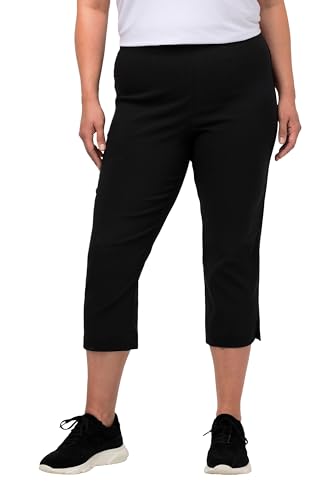 Ulla Popken Damen Bengalin wadenlang Hose, Schwarz, 52 EU im Sale