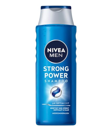 NIVEA MEN Strong Power Shampoo, kräftigendes Haarshampoo ohne Silikone und Mikroplastik, Männer Shampoo mit Meeresmineralien und pH-optimierter Formel (400 ml) im Sale