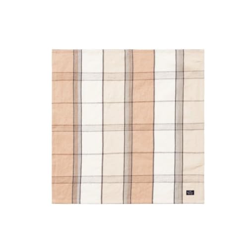 Linen/Cotton Checked Napkin, Beige/White, 50x50