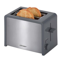 Thumbnail for Cloer Toaster, 825 W, für 2 Toastscheiben, integrierter Brötchenaufsatz, Nachhebevorrichtung, Krümelschublade, wärmeisoliert, Edelstahl, Dunkelgrau