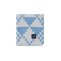 Thumbnail for LEXINGTON Graphic Recycled Cotton Throw, White/Blue, 130x170