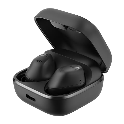 Sennheiser ACCENTUM True Wireless Ohrhörer – kristallklarer Sound mit Hybrid ANC, ergonomisches Design, 28 Std. Akkulaufzeit, Touch-Interface und Zwei-Mikrofon-System für Telefonate – Schwarz im Sale