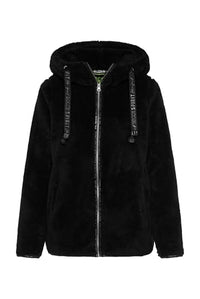 Thumbnail for SOCCX Damen Kapuzenjacke im Sherpa-Look Black Xs im Sale