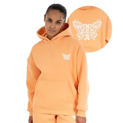 SMILODOX Hoodie Damen Nala, Oversize Fit Pullover mit großer Kapuze und Butterfly Print, bequemes Sweatshirt, weicher Flauschiger Stoff Kapuzenpullover, Idealer Sweater für Freizeit und Sport im Sale