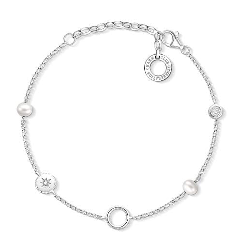 Thomas Sabo Damen-Charm-Armband Perlen 925er Sterlingsilber X0273-167-14-L19v im Sale