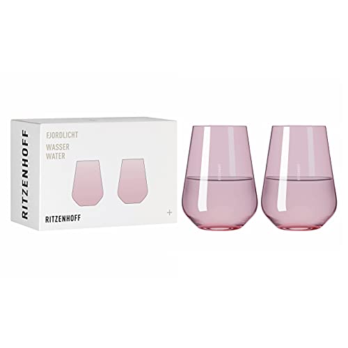 RITZENHOFF 3651003 Wasserglas 500 ml - Serie Fjordlicht Nr. 3, 2 Stück mit Farbverlauf Berry - Made in Germany im Sale