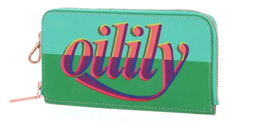 Oilily Logo Mania Card Zip Wallet Mint Leaf im Sale