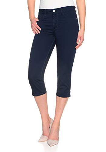 Stretch Capri Jeans Hose Tahiti Slim fit Damen Bermuda 7/8 Hose in vielen Farben (W52, Blue Marine) im Sale