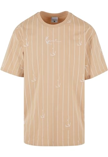 Karl Kani Herren KM242-004-1 Small Signature Logo Prinstripe Tee XL Sand/White