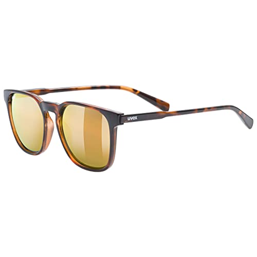 uvex LGL 49 P - Sonnenbrille für Damen und Herren - polarisiert - verspiegelt - havanna/gold - one size