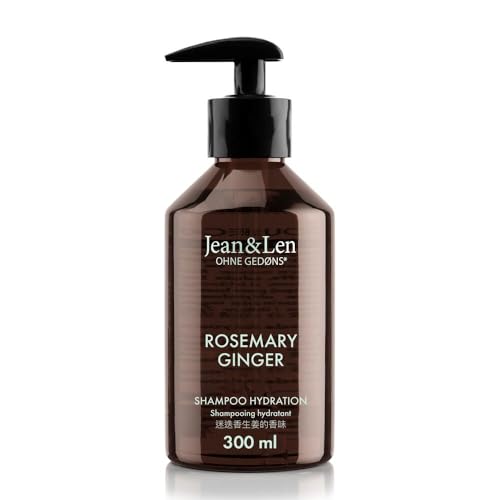 Jean & Len Feuchtigkeit Shampoo Rosemary & Ginger, für trockenes und sprödes Haar, mit Feuchtigkeitskomplex, würzig-frischer Duft von Rosmarin & Ingwer, ohne Parabene und Silikone, 300 ml im Sale