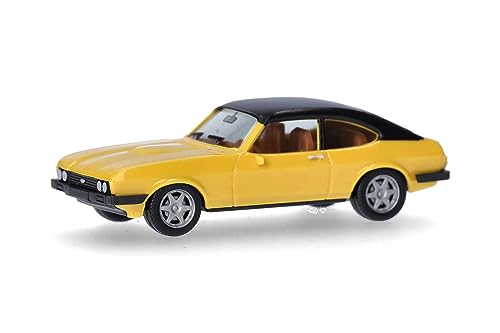 Herpa Modellauto Ford Capri II mit Vinyldach, Miniatur im Maßstab 1:87, Sammlerstück, Made in Germany, Modell aus Kunststoff