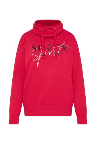 SOCCX Damen Sweatshirt mit hohem Kragen und Logo Print Clear Red im Sale