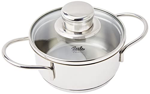 Fissler Häppchen / Mini-Kochtopf (Ø 12cm, 0,5 L) Edelstahl-Topf, Snacktopf, mit Glas-Deckel, Induktions-geeignet, Silber im Sale