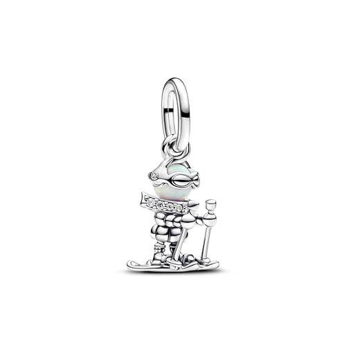 PANDORA Moments Skifahrer Charm-Anhänger aus Sterling Silber mit Zirkonia, Kompatibel Moments und ME Armbänder, 793514C01 im Sale