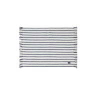 Thumbnail for LEXINGTON Striped Recycled Cotton Placemat with Fringes, Navy/White, 40x50