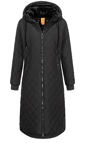 Ragwear Damen wasserabweisender Steppmantel Niran mit Kapuze 2321-60027 Black (1010) im Sale